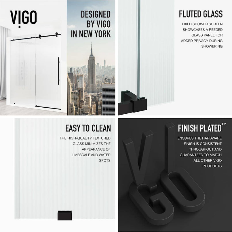 Elan E-Class 76" High x 60" Wide Sliding Frameless Shower Door with Patterned Glass - image 5