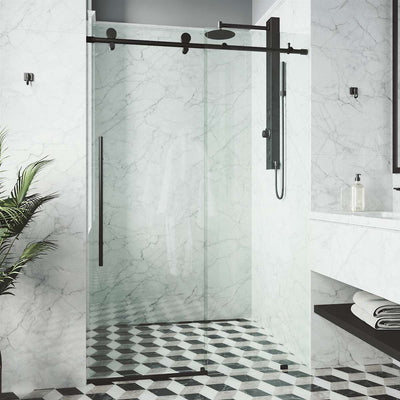Elan E-Class 76" High x 56" Wide Sliding Frameless Shower Door with Clear Glass - image 1