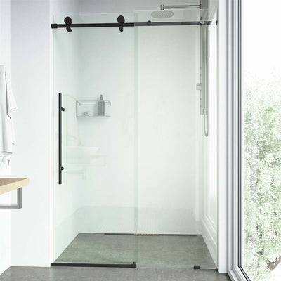 Elan E-Class 76" High x 64" Wide Sliding Frameless Shower Door with Clear Glass - image 1