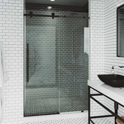 Elan E-Class 76" High x 72" Wide Sliding Frameless Shower Door with Clear Glass - image 1