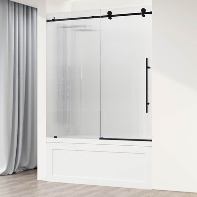 Elan E-Class 66" High x 60" Wide Sliding Frameless Tub Door with Patterned Glass - image 1