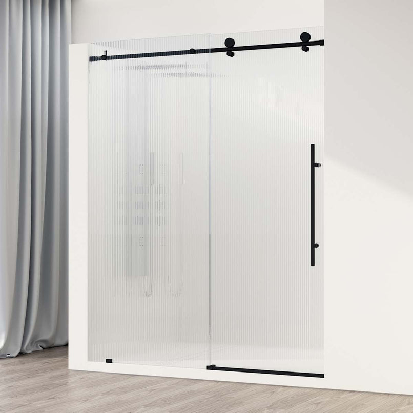 Elan E-Class 76" High x 60" Wide Sliding Frameless Shower Door with Patterned Glass - image 1