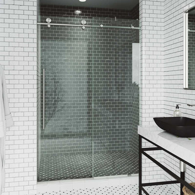 Elan E-Class 76" High x 48" Wide Sliding Frameless Shower Door with Clear Glass - image 1