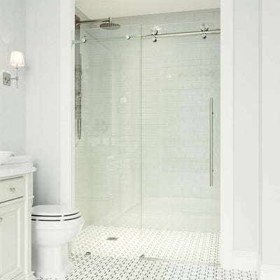 Elan E-Class 76" High x 68" Wide Sliding Frameless Shower Door with Clear Glass - image 1