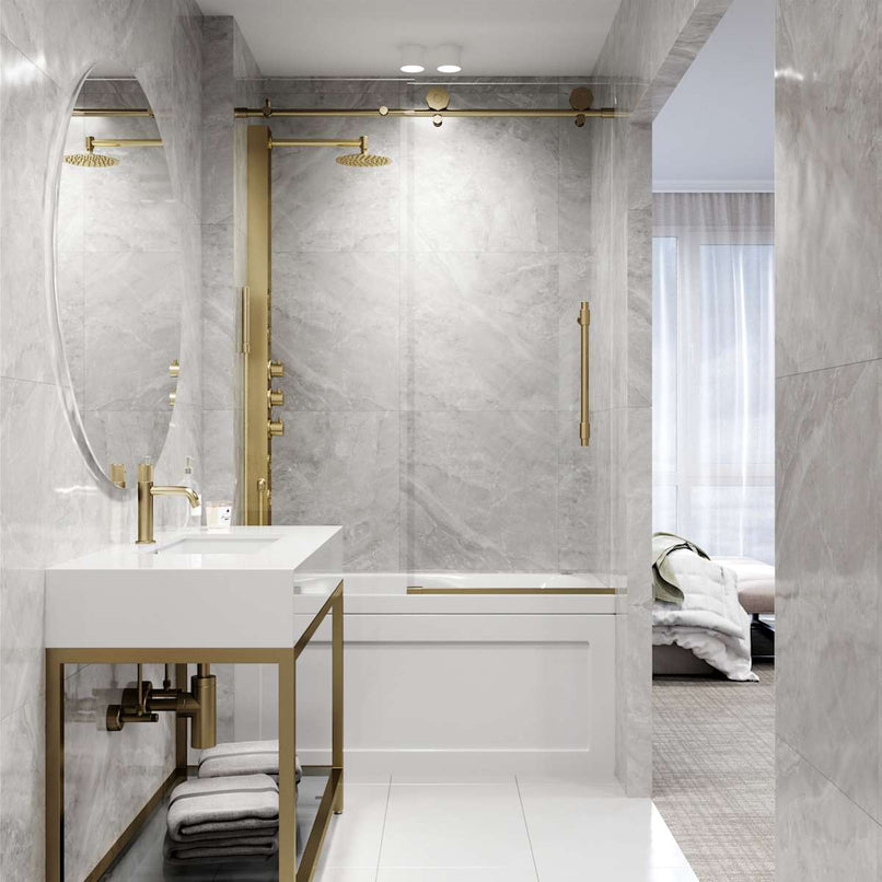 Elan Hart 66" High x 60" Wide x 2-3/4" Deep Sliding Frameless Shower Enclosure with Clear Glass - image 11