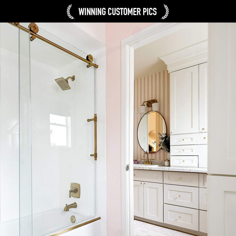 Elan Hart 66" High x 60" Wide x 2-3/4" Deep Sliding Frameless Shower Enclosure with Clear Glass - image 12