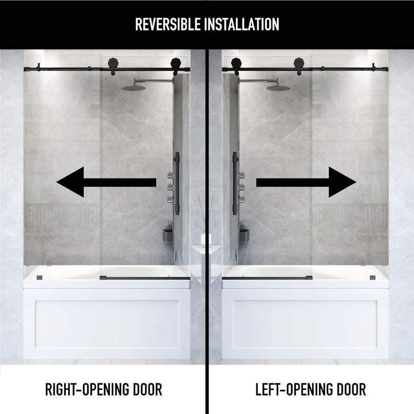 Elan Hart 66" High x 60" Wide x 2-3/4" Deep Sliding Frameless Shower Enclosure with Clear Glass - image 4