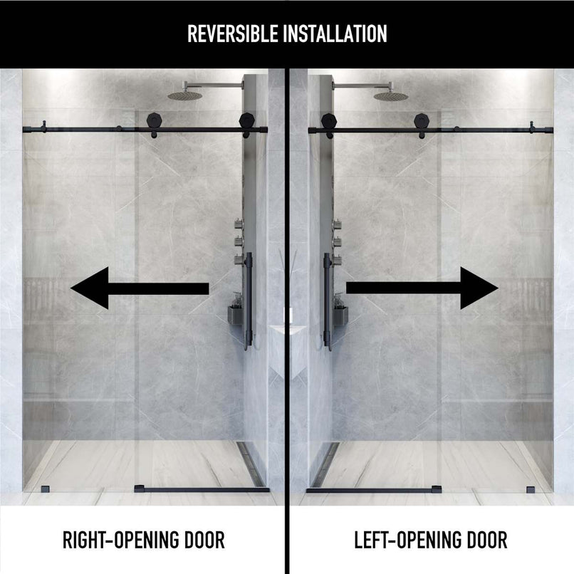 Elan Hart 76" High x 72" Wide Sliding Frameless Shower Door with Clear Glass - image 4