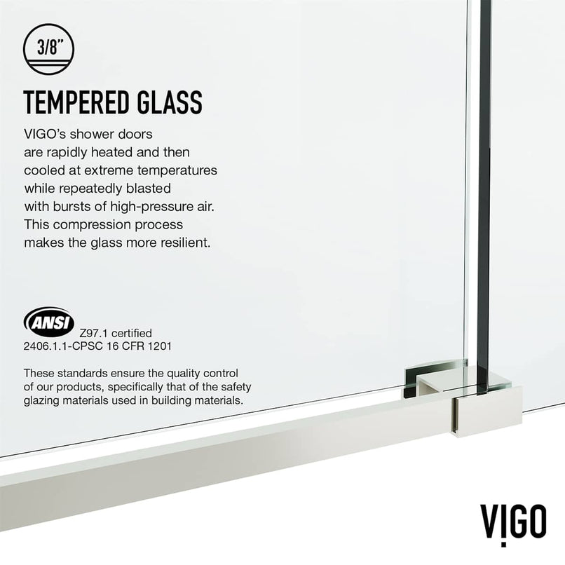 Elan Hart 76" High x 72" Wide Sliding Frameless Shower Door with Clear Glass - image 17