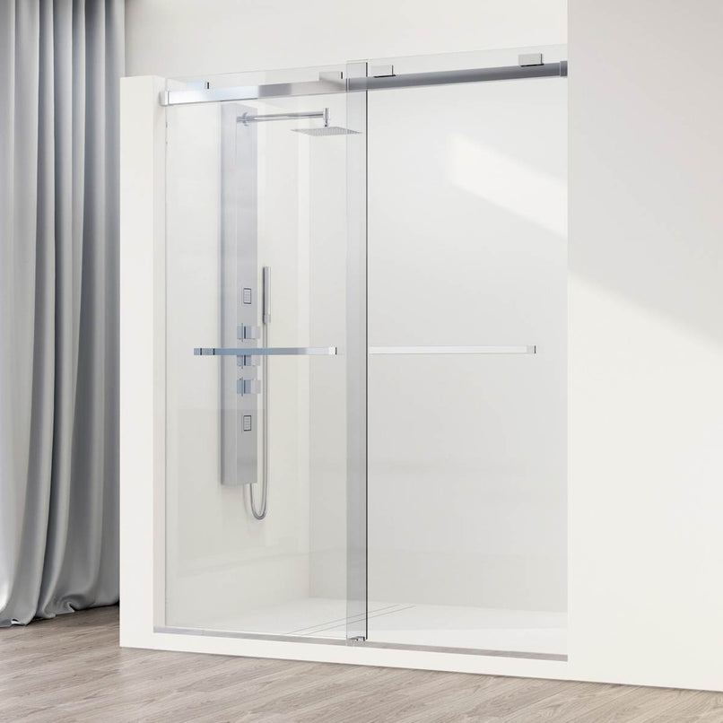 Houston 76" High x 60" Wide Sliding Frameless Shower Door with Clear Glass - image 1