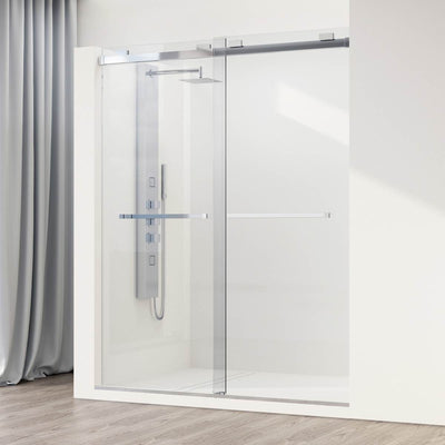 Houston 76" High x 60" Wide Sliding Frameless Shower Door with Clear Glass - image 1