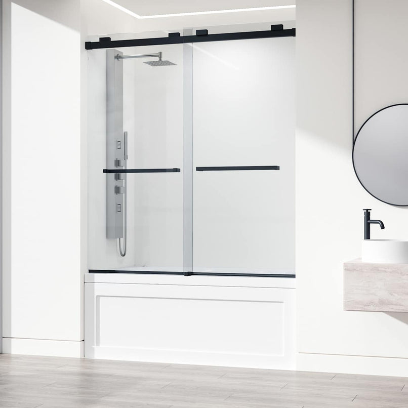 Houston 66" High x 60" Wide Sliding Frameless Tub Door with Clear Glass - image 2