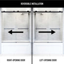 Houston 66" High x 60" Wide Sliding Frameless Tub Door with Clear Glass - image 4