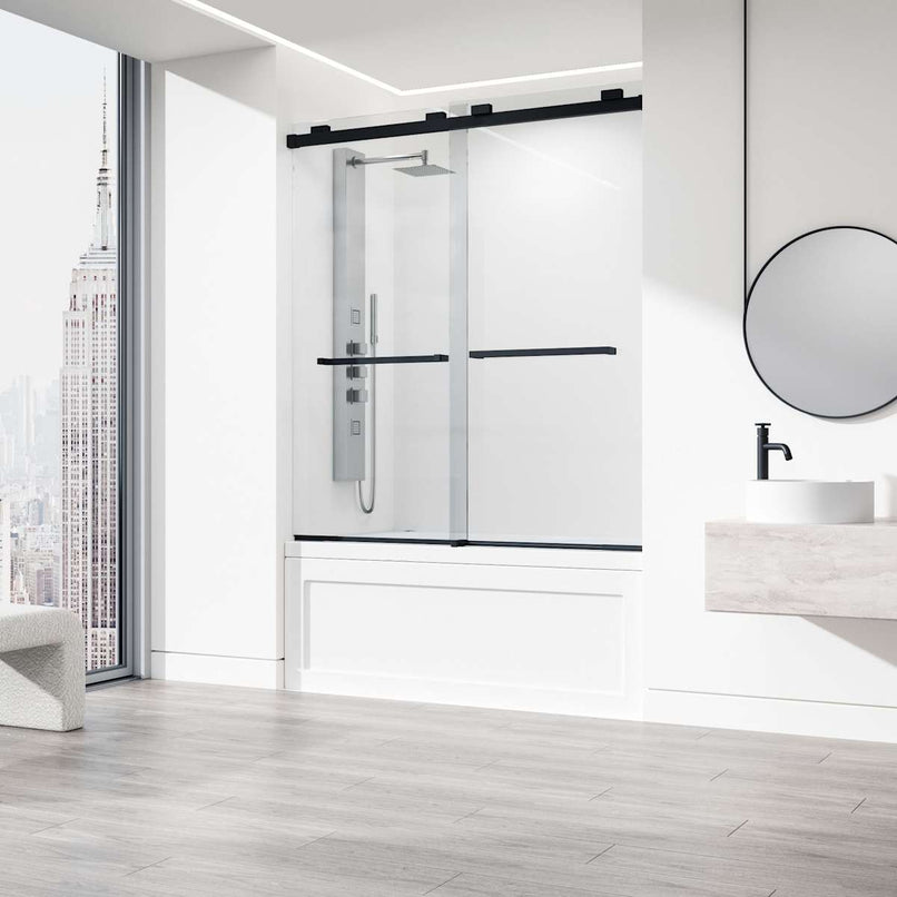 Houston 66" High x 60" Wide Sliding Frameless Tub Door with Clear Glass - image 5