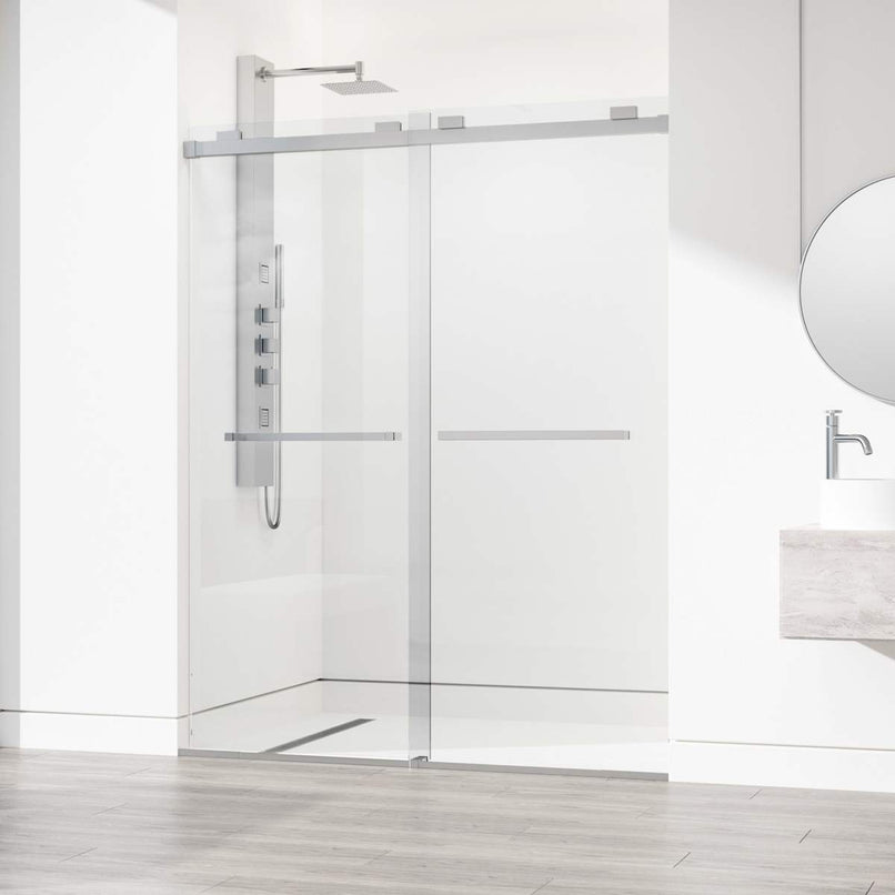Houston 76" High x 60" Wide Sliding Frameless Shower Door with Clear Glass - image 2