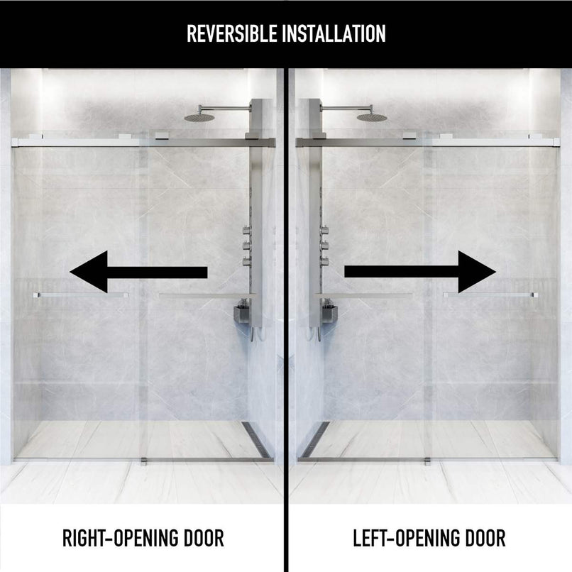 Houston 76" High x 60" Wide Sliding Frameless Shower Door with Clear Glass - image 4