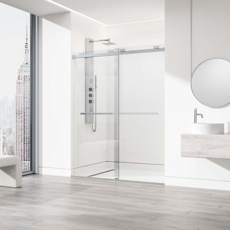 Houston 76" High x 60" Wide Sliding Frameless Shower Door with Clear Glass - image 5
