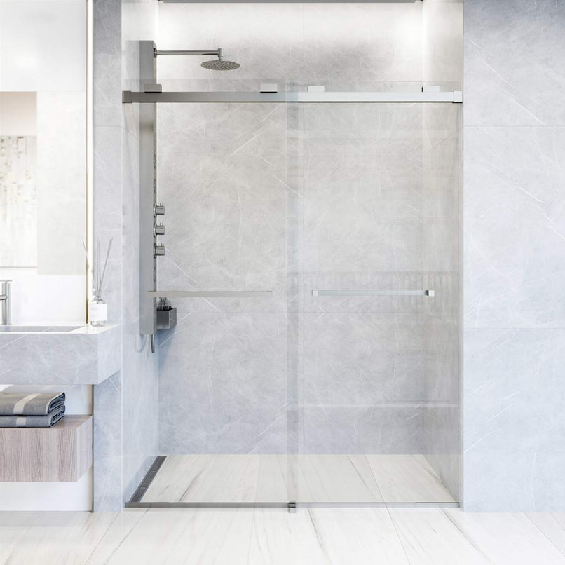 Houston 76" High x 60" Wide Sliding Frameless Shower Door with Clear Glass - image 7