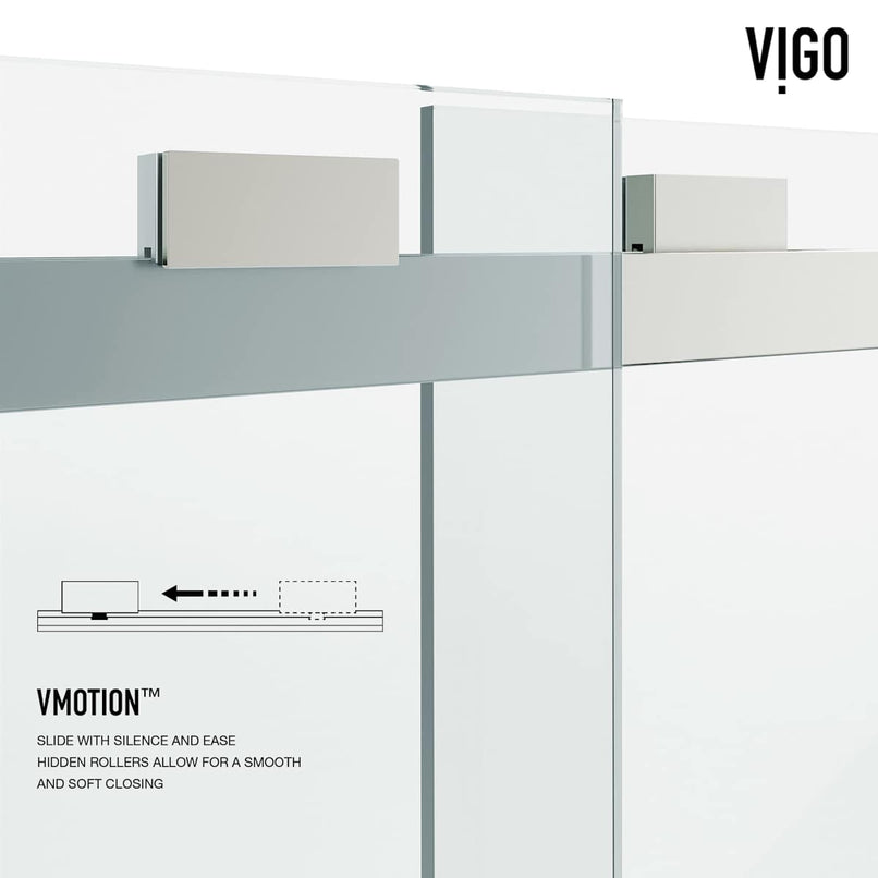 Houston 76" High x 60" Wide Sliding Frameless Shower Door with Clear Glass - image 14