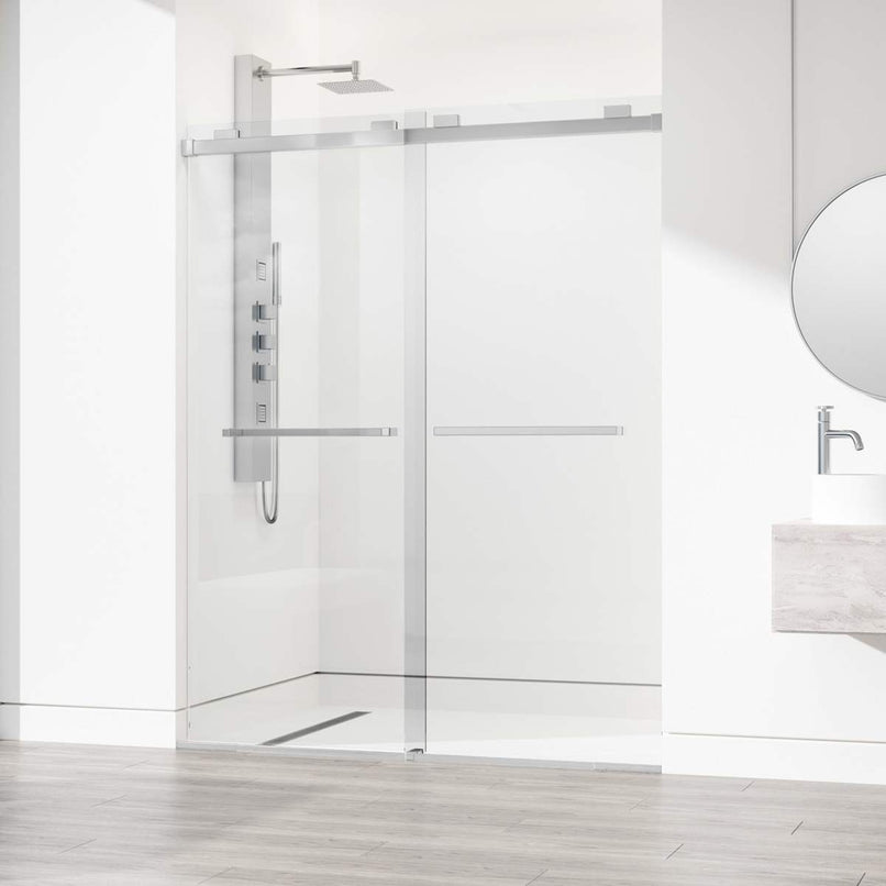 Houston 76" High x 60" Wide Sliding Frameless Shower Door with Clear Glass - image 17