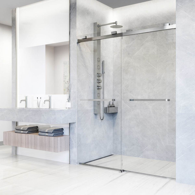 Houston 76" High x 60" Wide Sliding Frameless Shower Door with Clear Glass - image 19