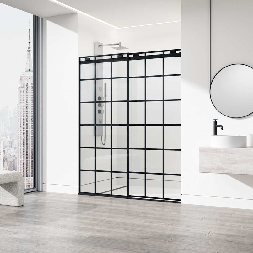 Houston 76" High x 60" Wide Sliding Frameless Shower Door with Clear Glass - image 5
