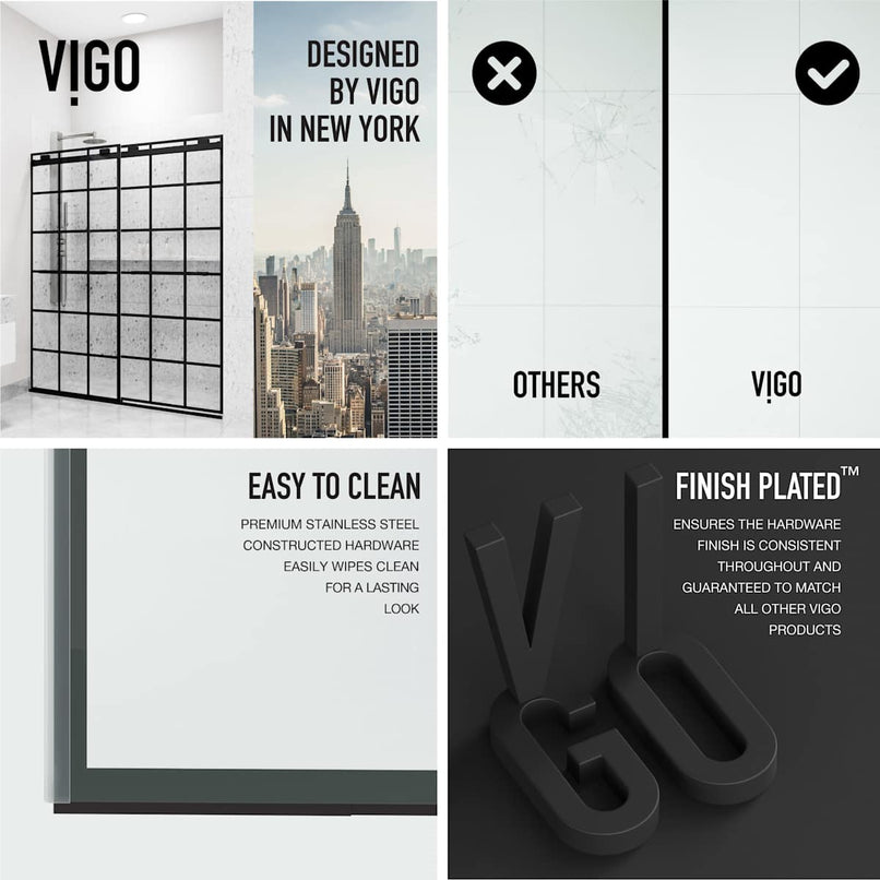 Houston 76" High x 60" Wide Sliding Frameless Shower Door with Clear Glass - image 6