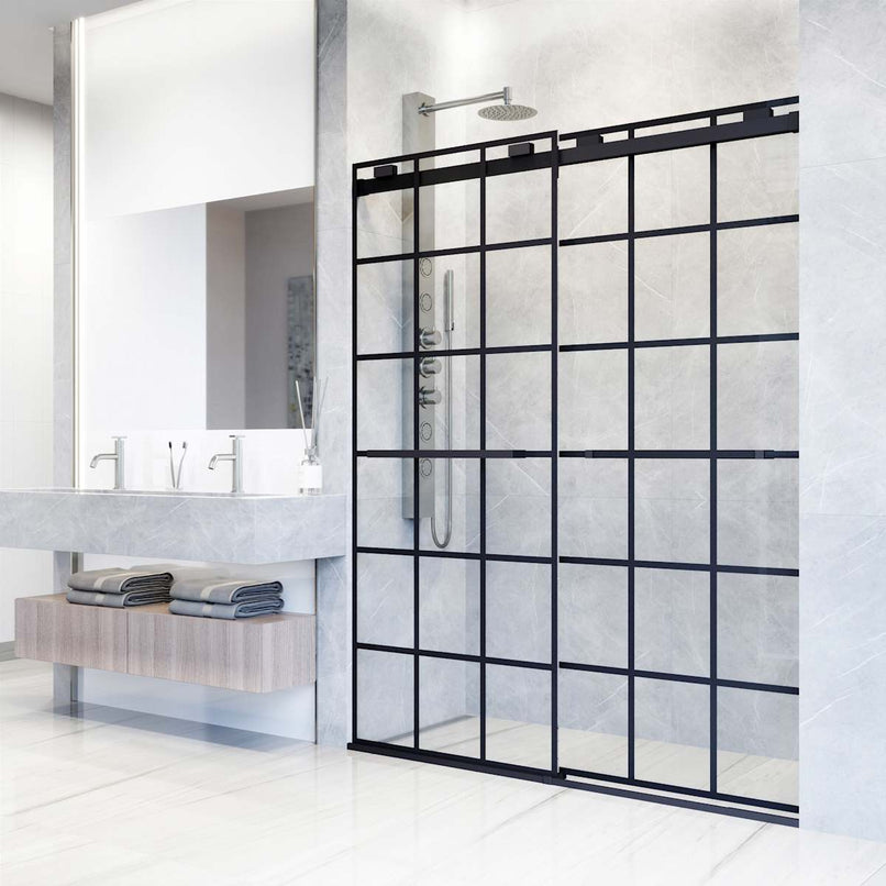 Houston 76" High x 60" Wide Sliding Frameless Shower Door with Clear Glass - image 8