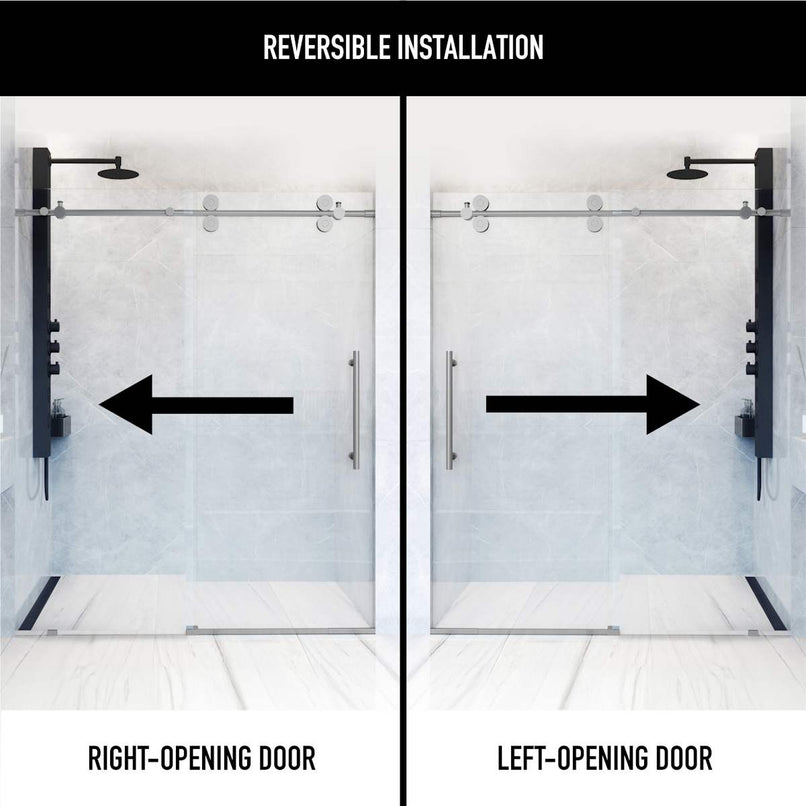 Elan 74" High x 68" Wide Sliding Frameless Shower Door with Clear Glass - image 5