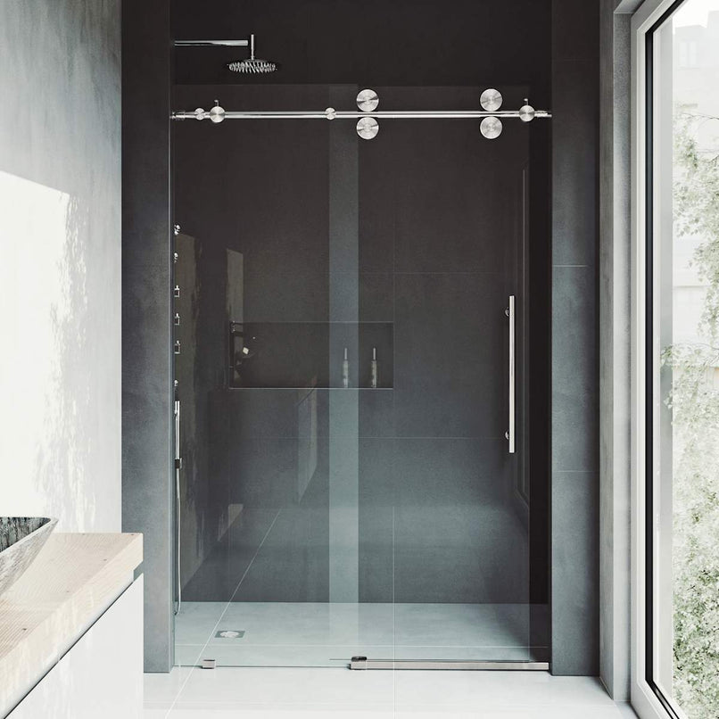 Elan 74" High x 68" Wide Sliding Frameless Shower Door with Clear Glass - image 8