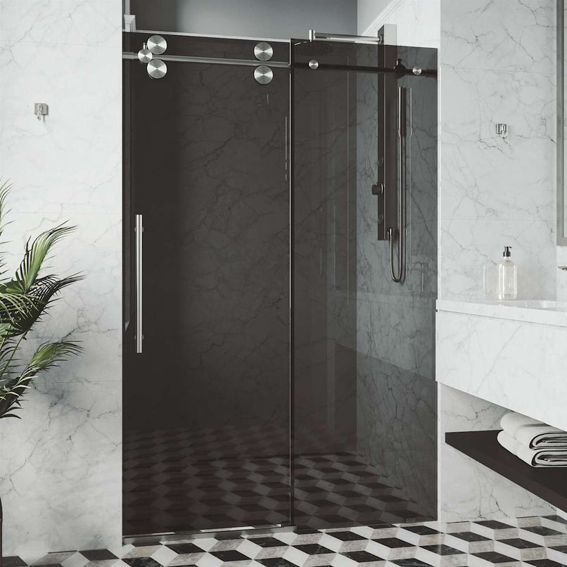 Elan 74" High x 60" Wide Sliding Frameless Shower Door with Tinted Glass - image 7