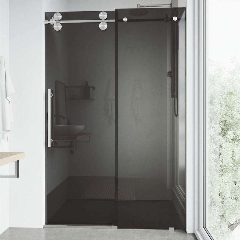 Elan 74" High x 60" Wide Sliding Frameless Shower Door with Tinted Glass - image 9