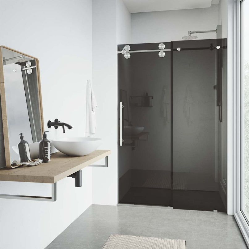 Elan 74" High x 60" Wide Sliding Frameless Shower Door with Tinted Glass - image 10