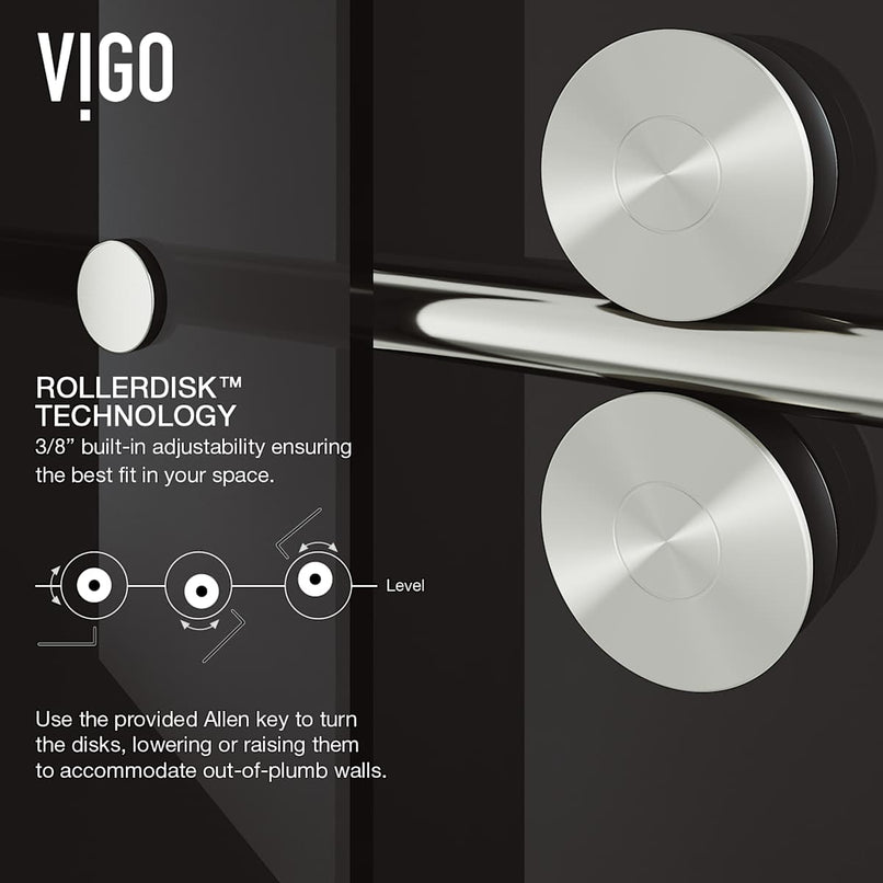 Elan 74" High x 60" Wide Sliding Frameless Shower Door with Tinted Glass - image 12