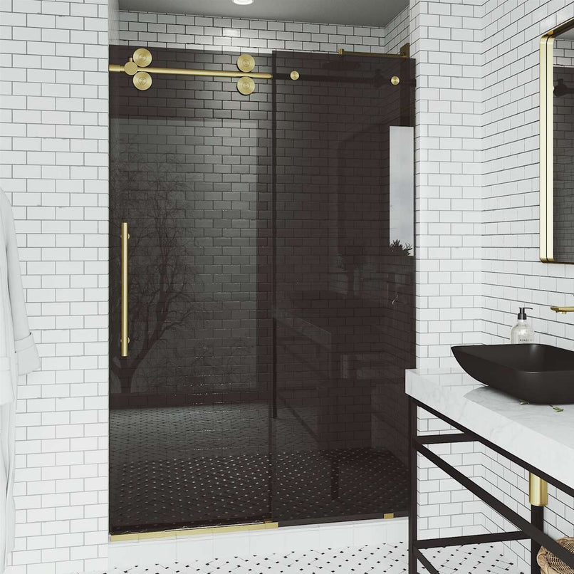 Elan 74" High x 60" Wide Sliding Frameless Shower Door with Tinted Glass - image 15