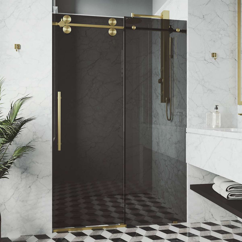 Elan 74" High x 60" Wide Sliding Frameless Shower Door with Tinted Glass - image 17