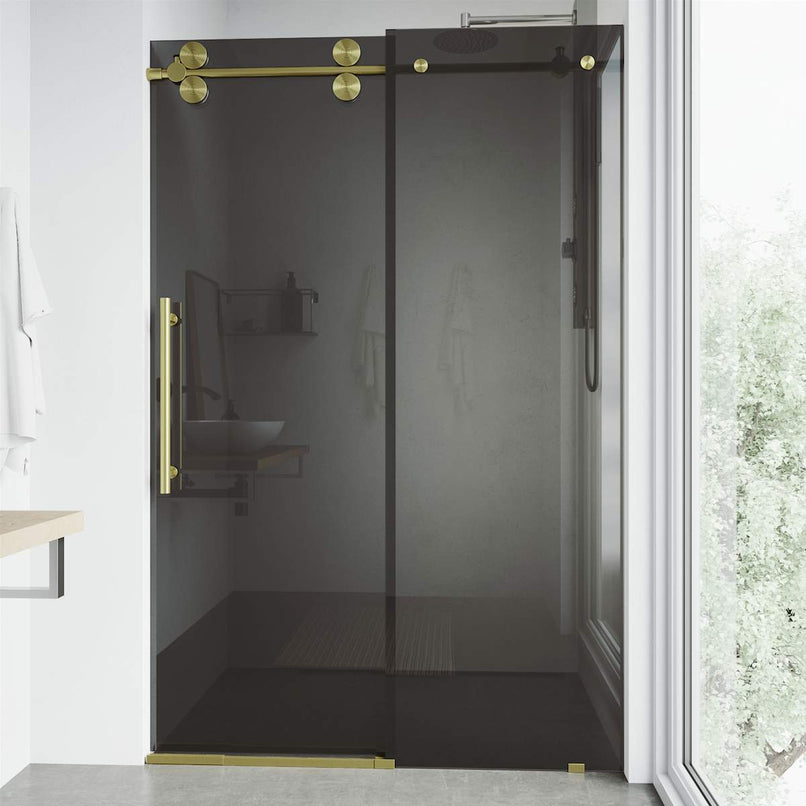 Elan 74" High x 60" Wide Sliding Frameless Shower Door with Tinted Glass - image 19
