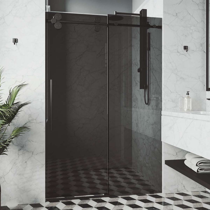 Elan 74" High x 60" Wide Sliding Frameless Shower Door with Tinted Glass - image 20
