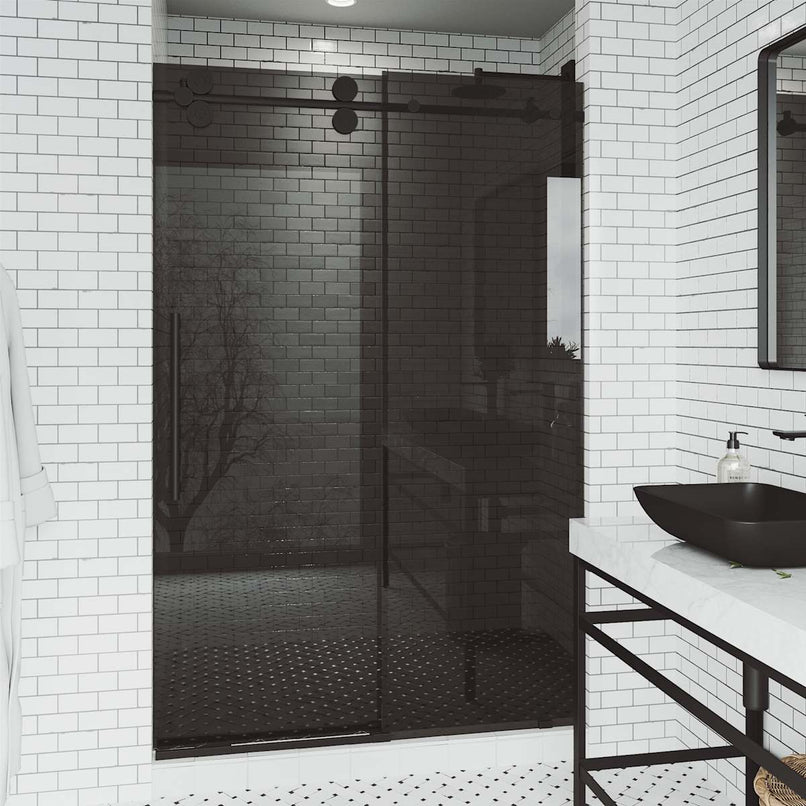 Elan 74" High x 60" Wide Sliding Frameless Shower Door with Tinted Glass - image 22