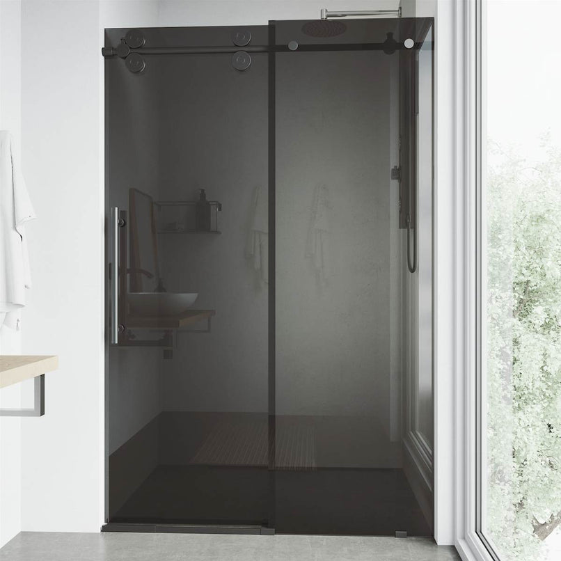 Elan 74" High x 60" Wide Sliding Frameless Shower Door with Tinted Glass - image 24