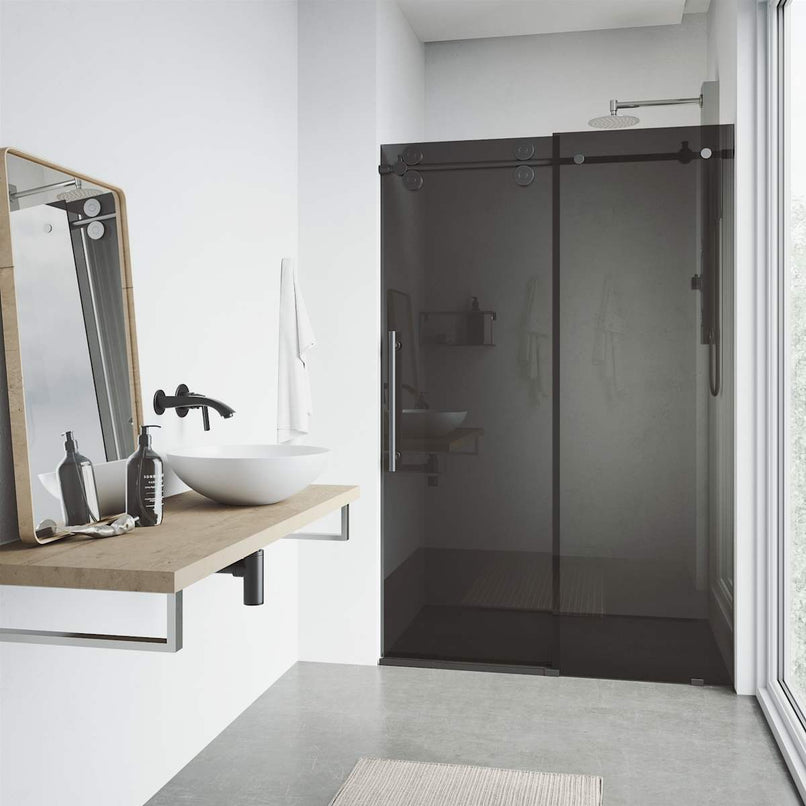 Elan 74" High x 60" Wide Sliding Frameless Shower Door with Tinted Glass - image 25