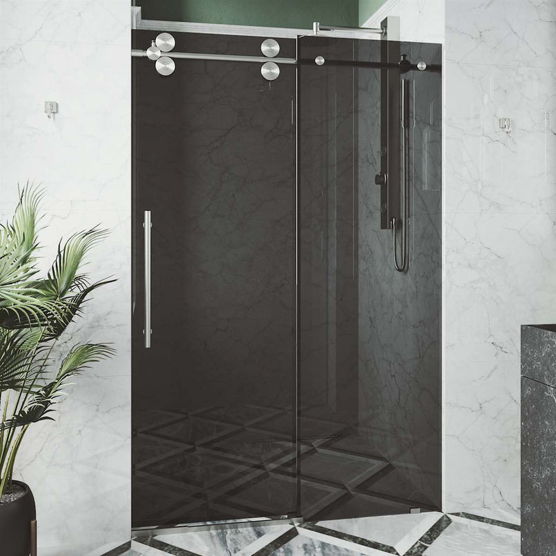Elan 74" High x 72" Wide Sliding Frameless Shower Door with Tinted Glass - image 2