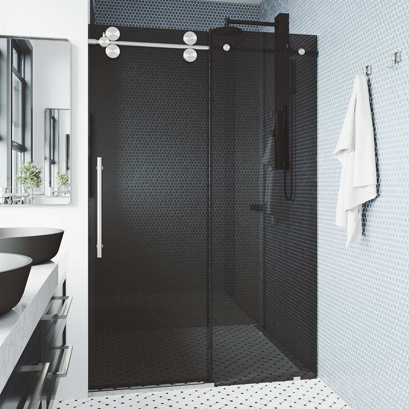Elan 74" High x 72" Wide Sliding Frameless Shower Door with Tinted Glass - image 7