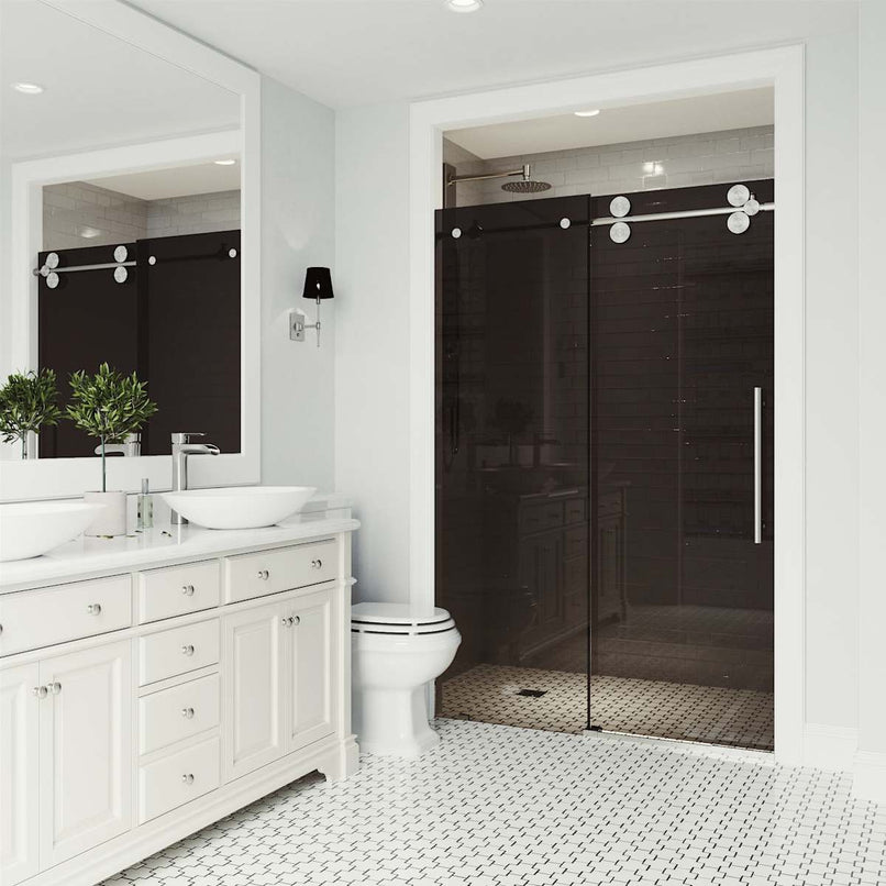 Elan 74" High x 72" Wide Sliding Frameless Shower Door with Tinted Glass - image 10