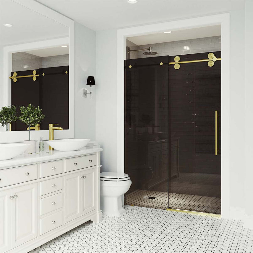Elan 74" High x 72" Wide Sliding Frameless Shower Door with Tinted Glass - image 18