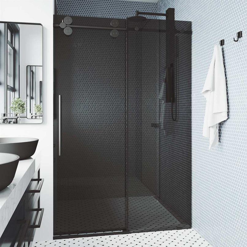 Elan 74" High x 72" Wide Sliding Frameless Shower Door with Tinted Glass - image 21