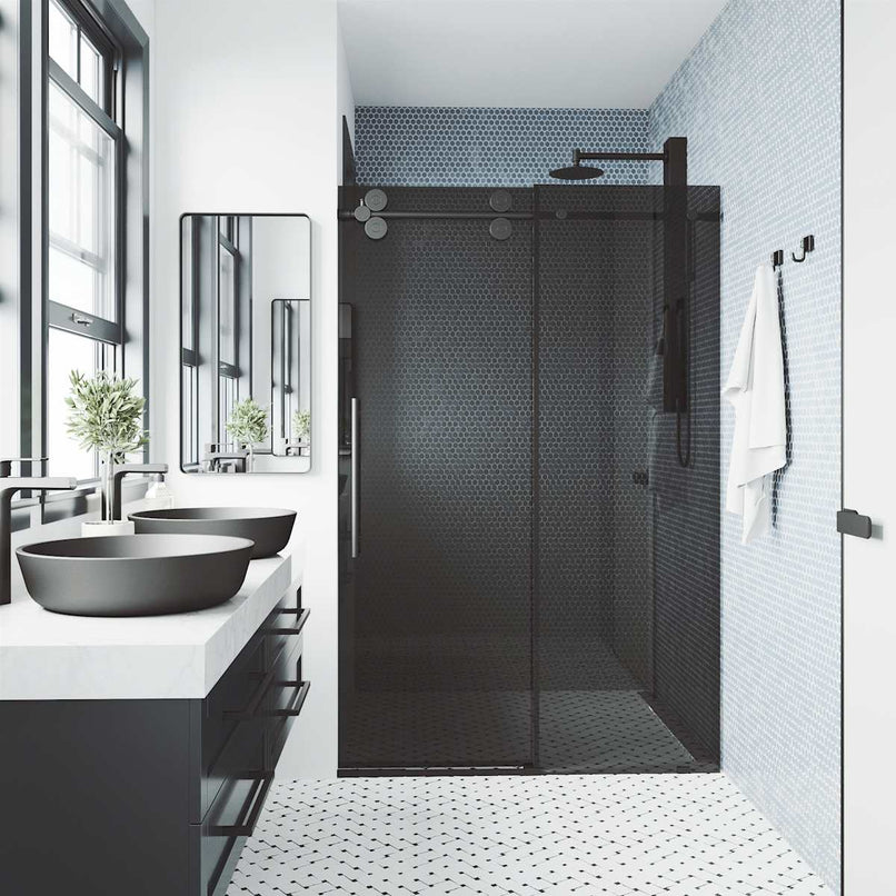 Elan 74" High x 72" Wide Sliding Frameless Shower Door with Tinted Glass - image 22