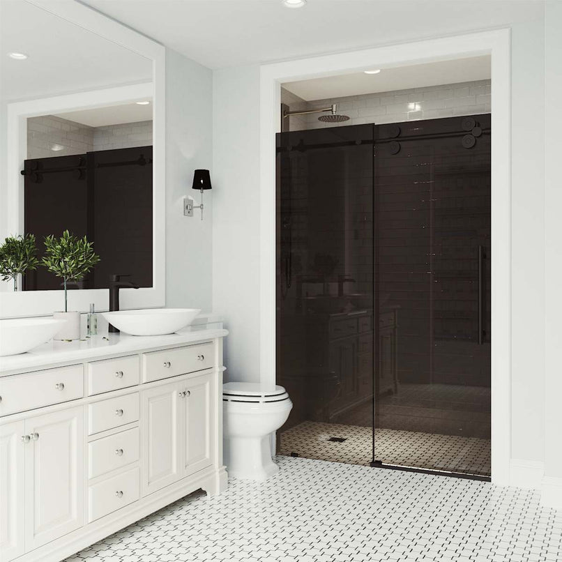 Elan 74" High x 72" Wide Sliding Frameless Shower Door with Tinted Glass - image 26