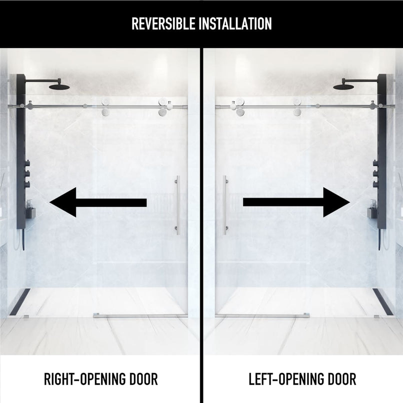 Elan 74" High x 48" Wide Sliding Frameless Shower Door with Clear Glass - image 4