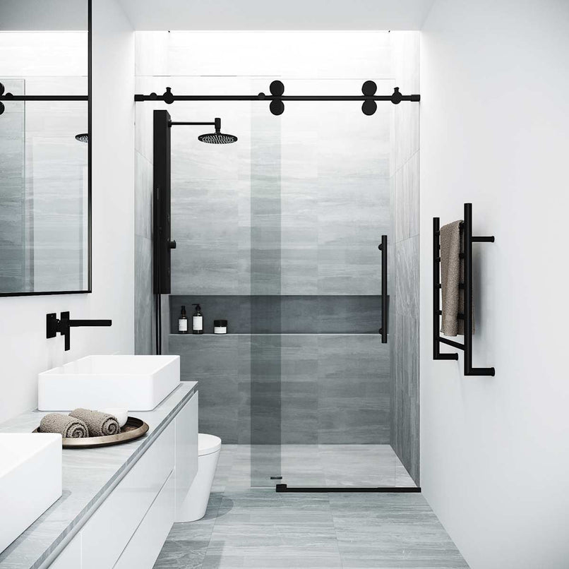 Elan 74" High x 48" Wide Sliding Frameless Shower Door with Clear Glass - image 19